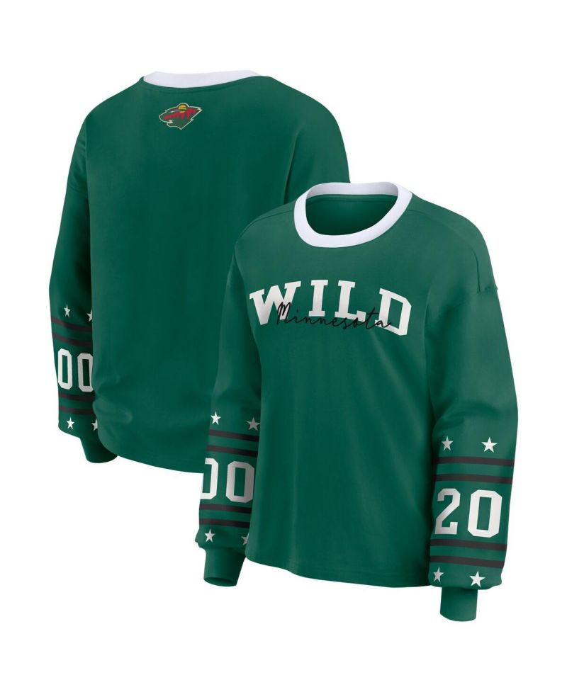 Women's Green Minnesota Wild Long-Sleeve Sport T-Shirt