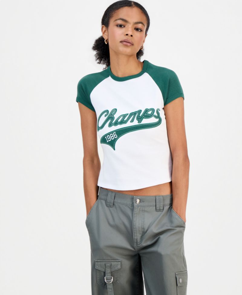 Juniors' Raglan Short-Sleeve Tee