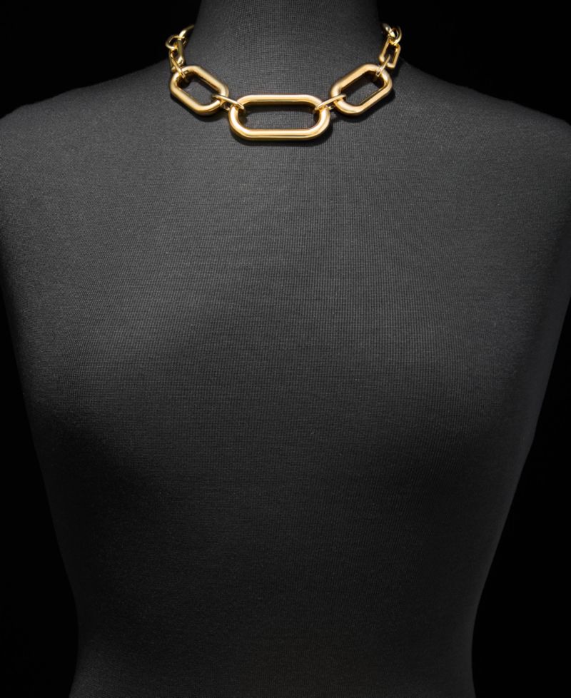 Metal-Tone Large Link Collar Necklace