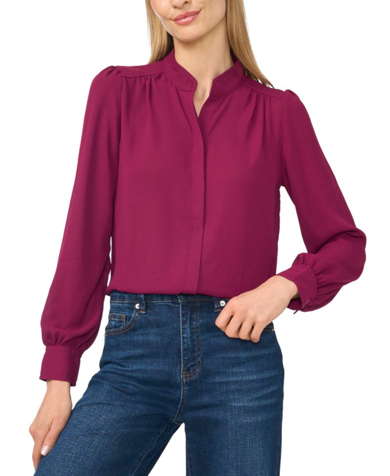 Women's Stand-Collar Long-Sleeve Top
