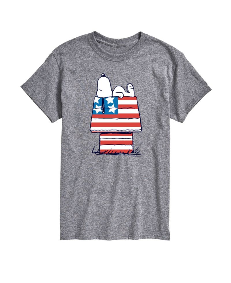 Men's Peanuts Snoopy Flag House Short Sleeve T-Shirt