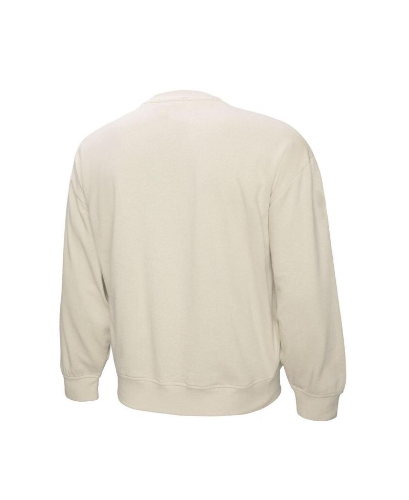 Women's Cream Boston Celtics Oversprayed Pullover Sweatshirt