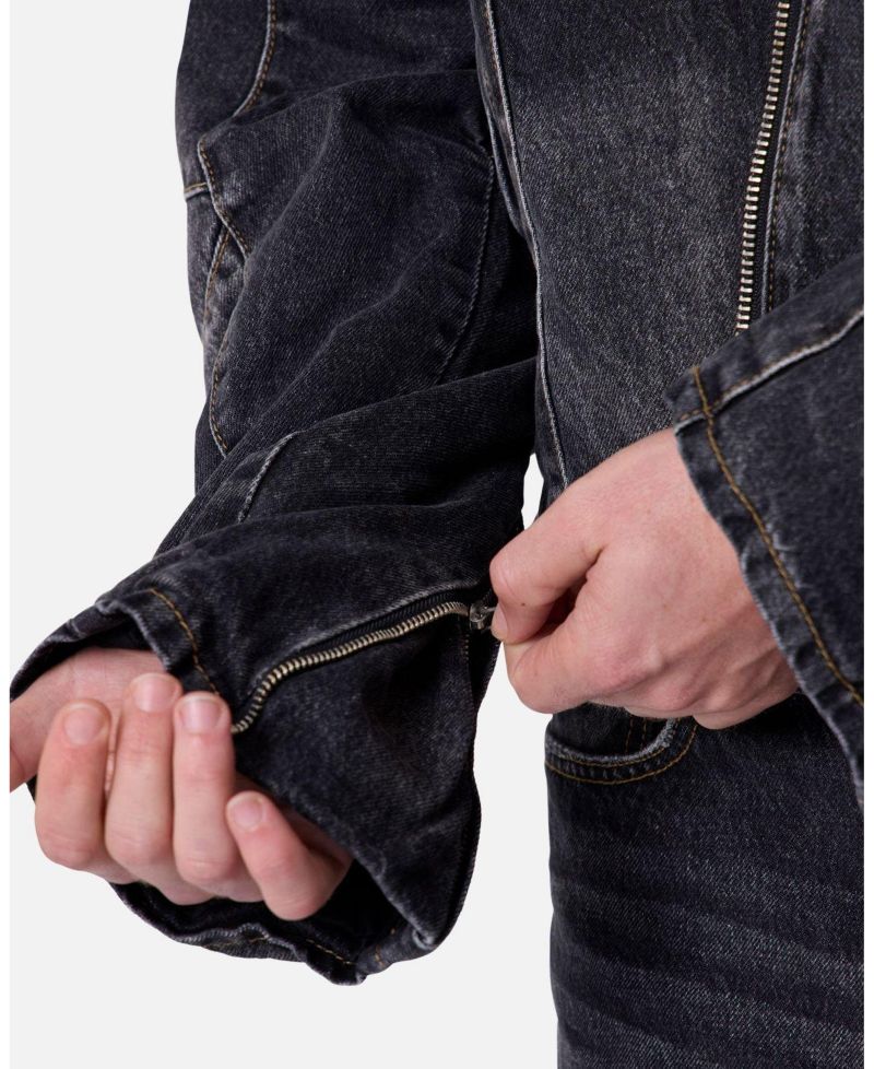 Men's Panelled Moto Denim Jacket