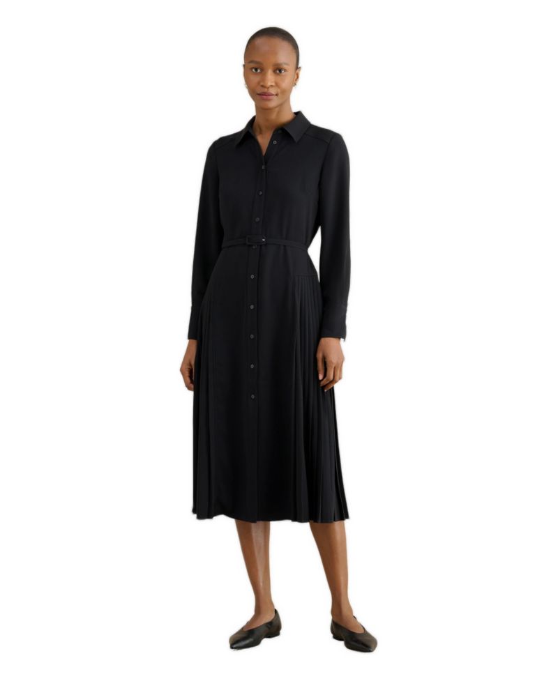 Women's Ginny Belted Pleated Midi Shirt Dress