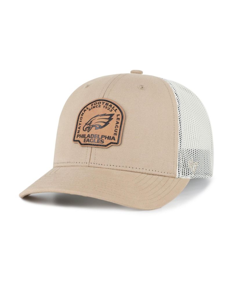 Philadelphia Eagles Leather-Applique Adjustable Trucker Hat