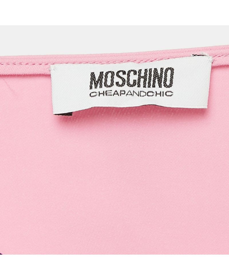 Women's Cheap And Chic Pink Printed Crepe Metal Ring Detail Top