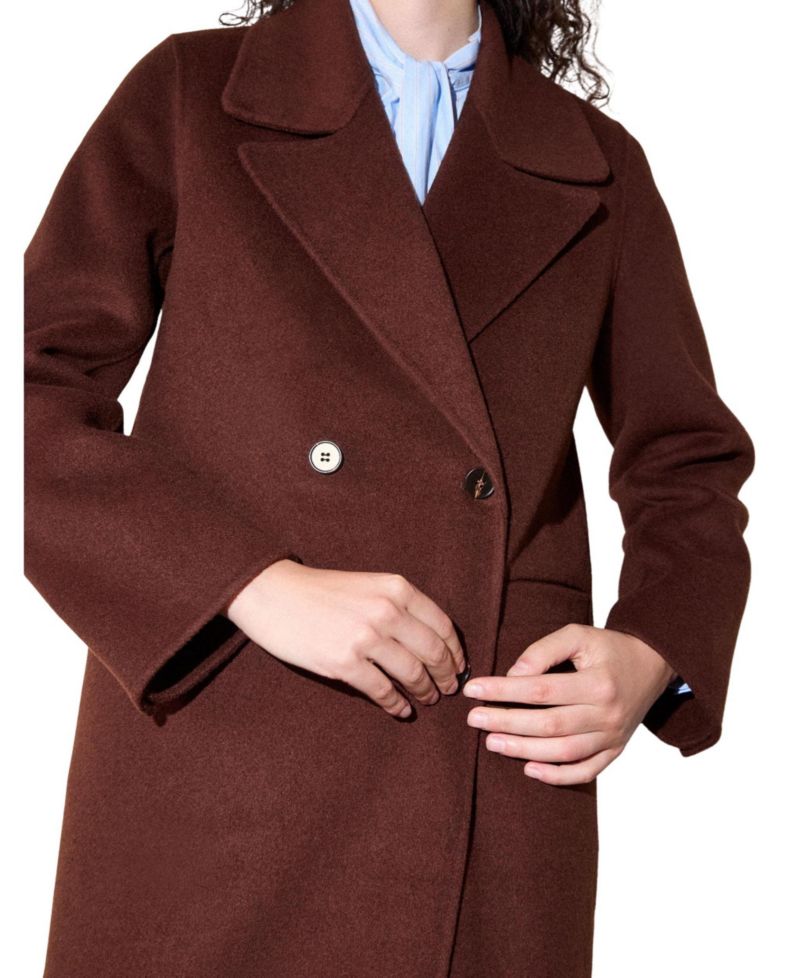 Women's Double-Breasted Midi Relaxed Coat