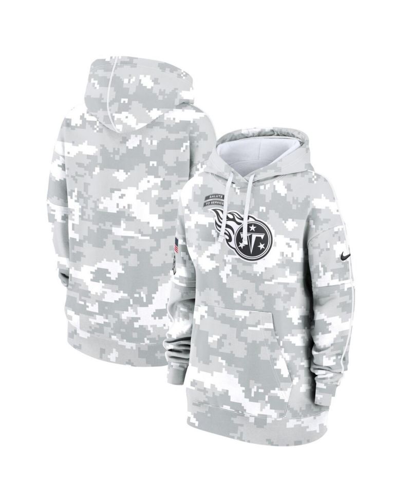 Women's Arctic Camo Tennessee Titans 2024 Salute To Service Club Fleece Oversized Pullover Hoodie