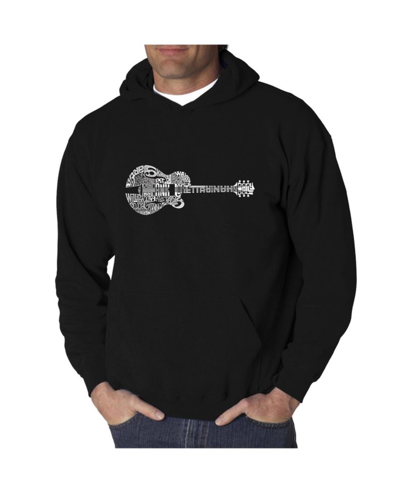 Men's Word Art Hooded Sweatshirt - Country Guitar