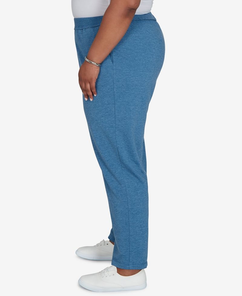 Plus Size Pull-On Elastic Waist Mid-Rise Denim Pants