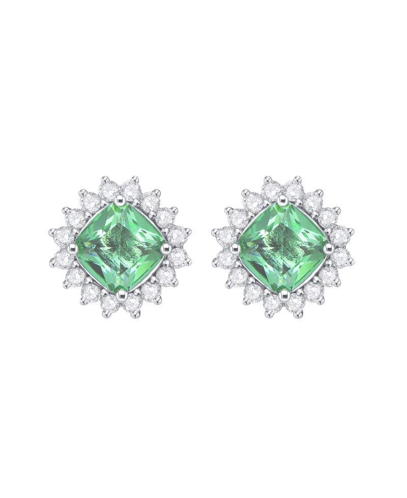 Classy Halo Square Stud Earrings