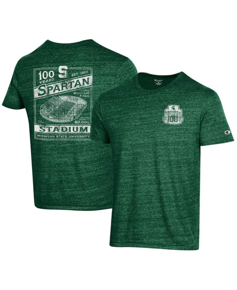 Men's Green Michigan State Spartans 100Th Anniversary Spartan Stadium T-Shirt