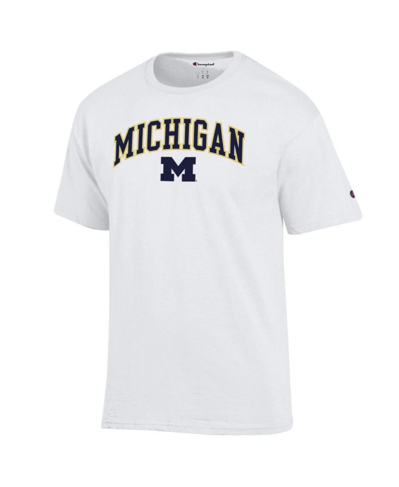 Men's Maize Michigan Wolverines Arch Over Logo T-Shirt