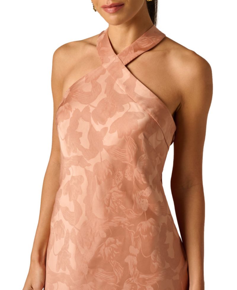Women's Halter Neck Tail Woven Ball Gown