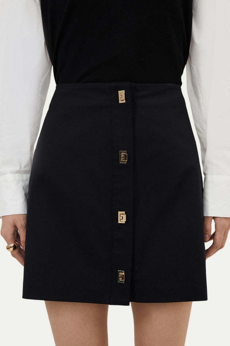 Women's Techno Cotton Gold Clasp Skirt