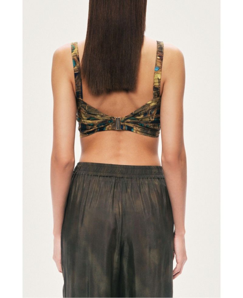 Women's Printed Ring Detail Crop Top