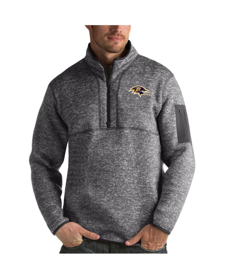 Men's Charcoal Baltimore Ravens Fortune Quarter-Zip Pullover Jacket