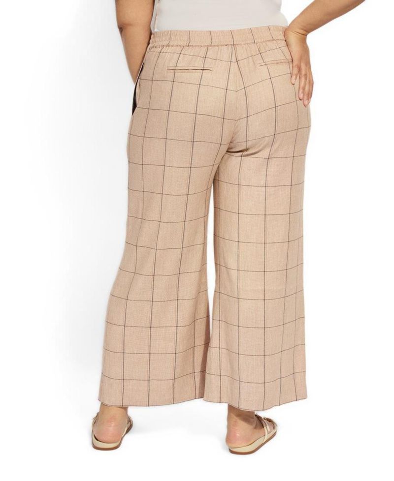 Plus Size Nixie Drawstring Wide-Leg Linen-Blend Pants