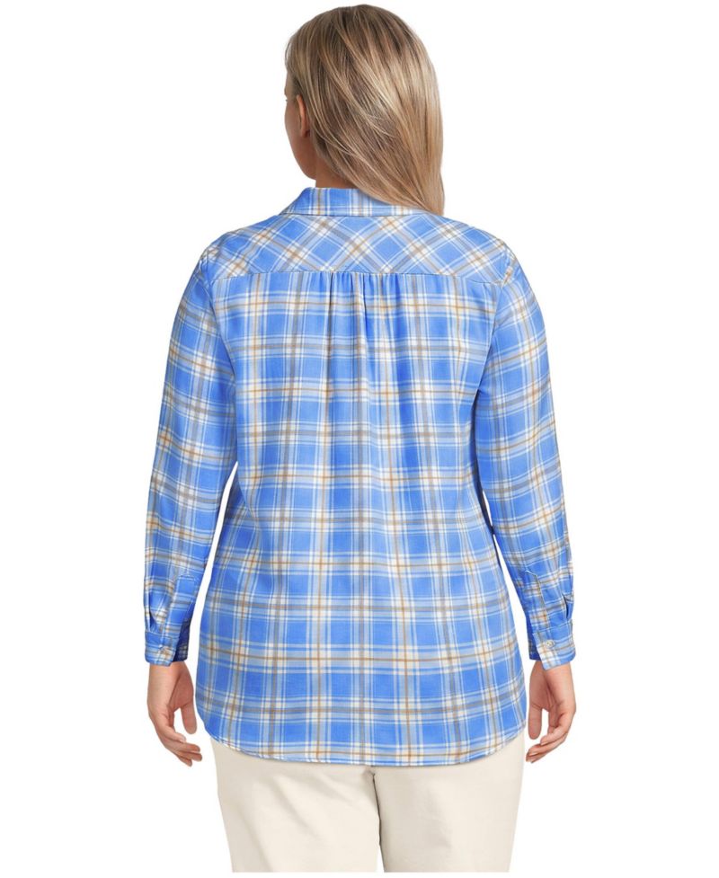Plus Size Flannel Boyfriend Long Sleeve Shirt