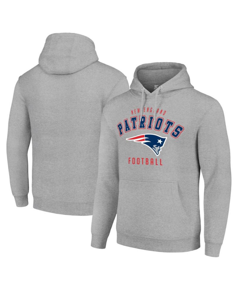 Men's and Women's Heather Gray New England Patriots Logo Pullover Hoodie