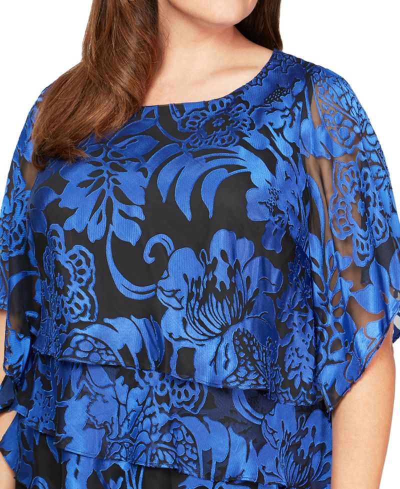 Plus Size Printed Tiered Top
