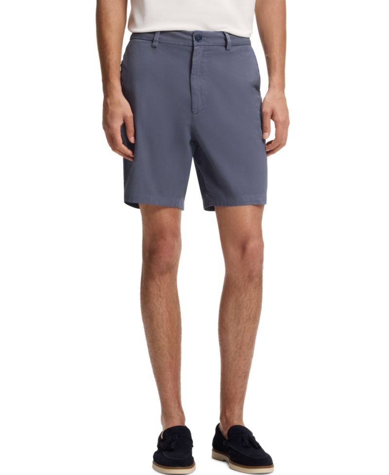 Men's Stretch-Cotton Twill Modern-Fit Shorts, 8" Inseam