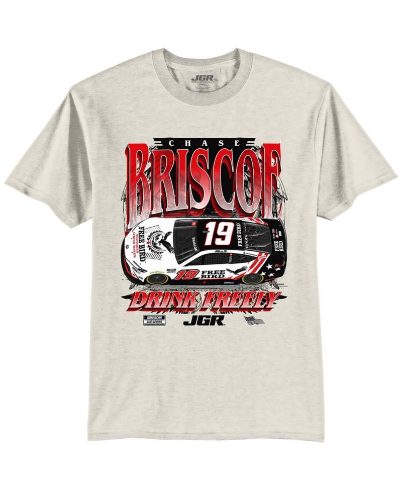 Men's Oatmeal Chase Briscoe 19 Free Bird Southern Spring Water Car T-Shirt