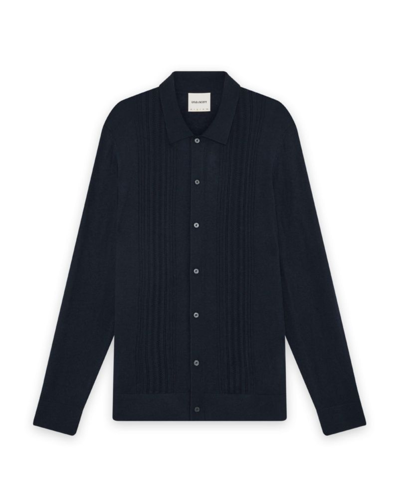 Men's Long Sleeve Cable Knitted Shirt