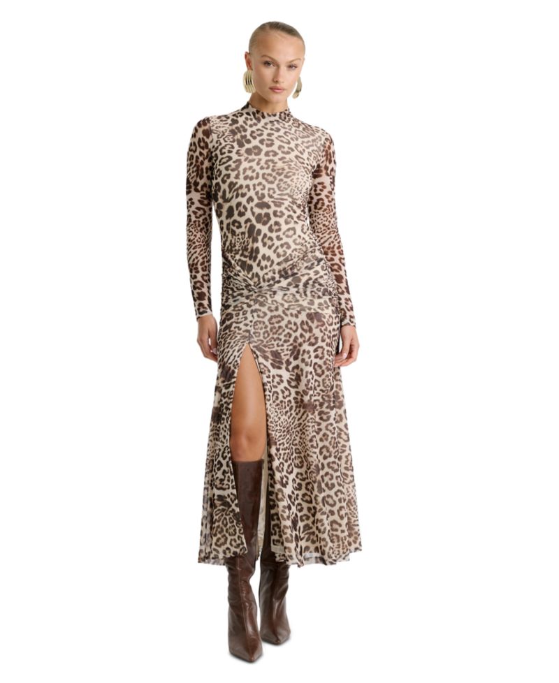 Women's Lea Long-Sleeve Ruched Midi Dress