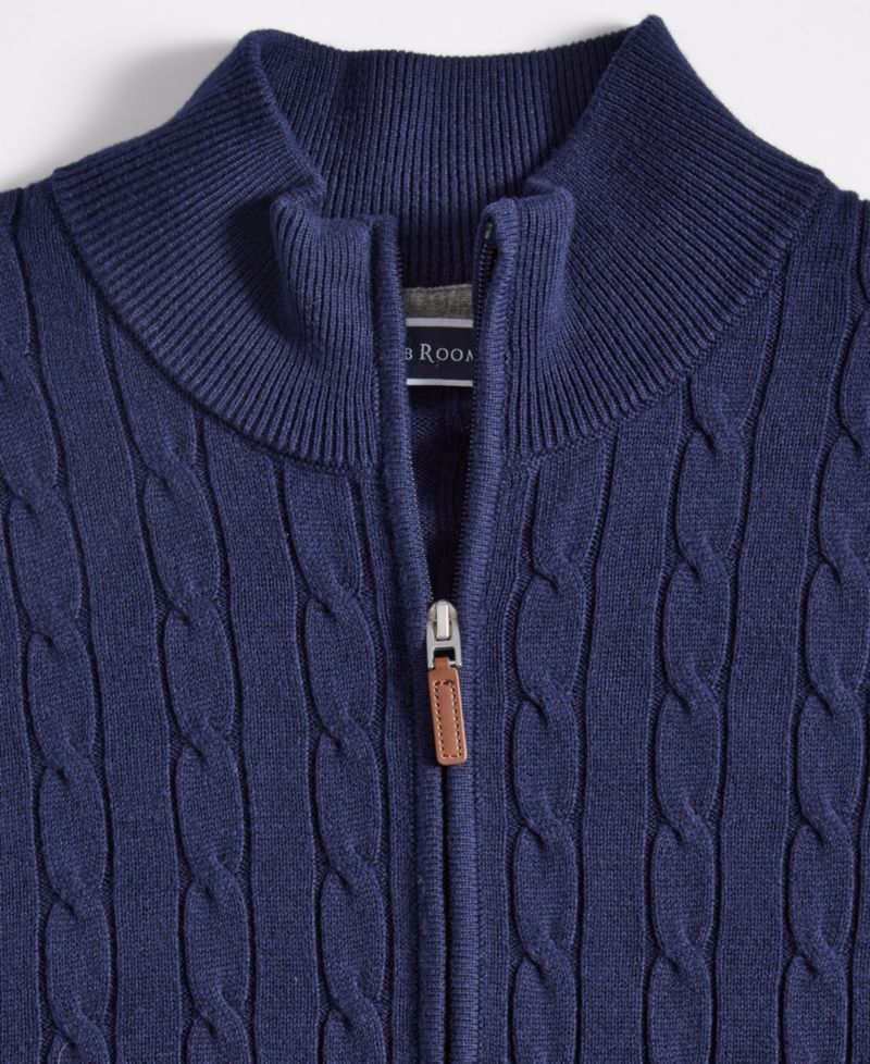 Men's Cable-Knit Full-Zip Sweater