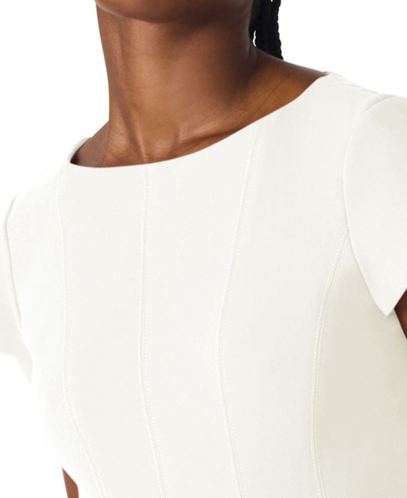 Women's Nili Boat Neck Short-Sleeve Fit & Flare Short Dress