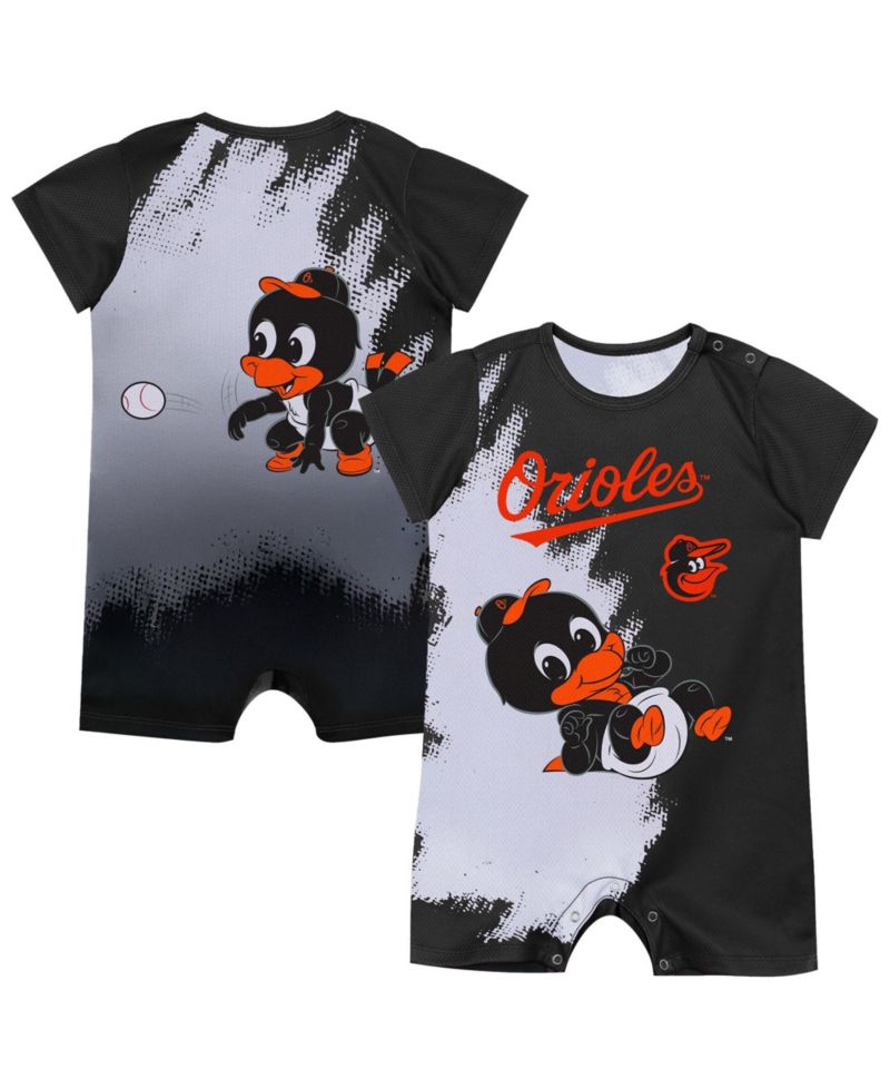 Baby Boys and Girls Black Baltimore Orioles Baby Mascot Bodysuit