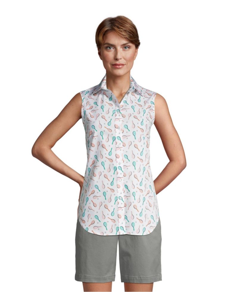 Women's No Iron Supima Cotton Sleeveless Shirt
