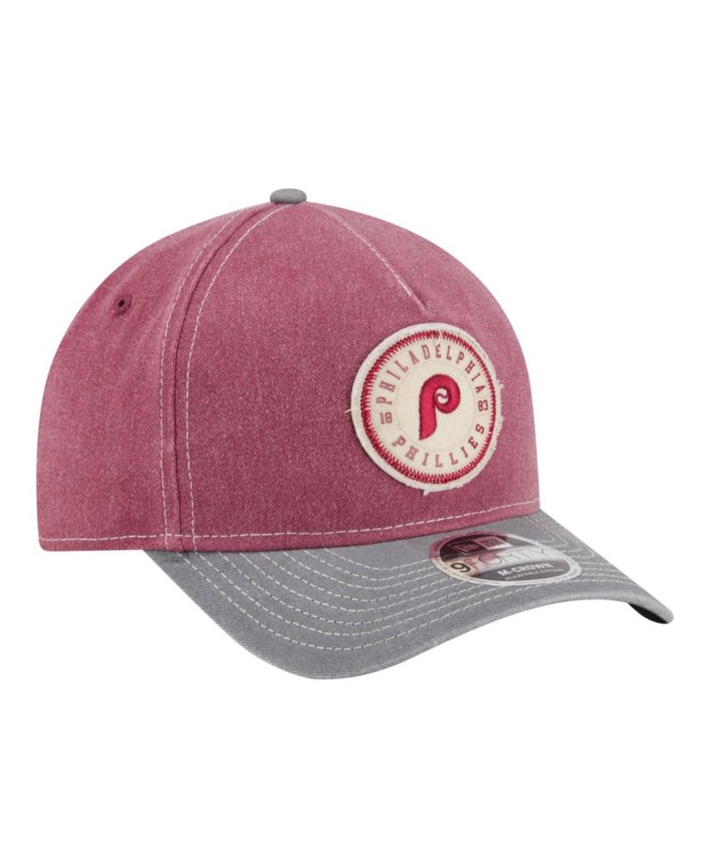 Men's Burgundy/Gray Philadelphia Phillies Felt M-Crown 9FORTY Adjustable Hat
