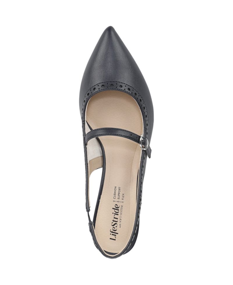 Women's Marilyn Pointed Toe Kitten Heel Slingback Pumps