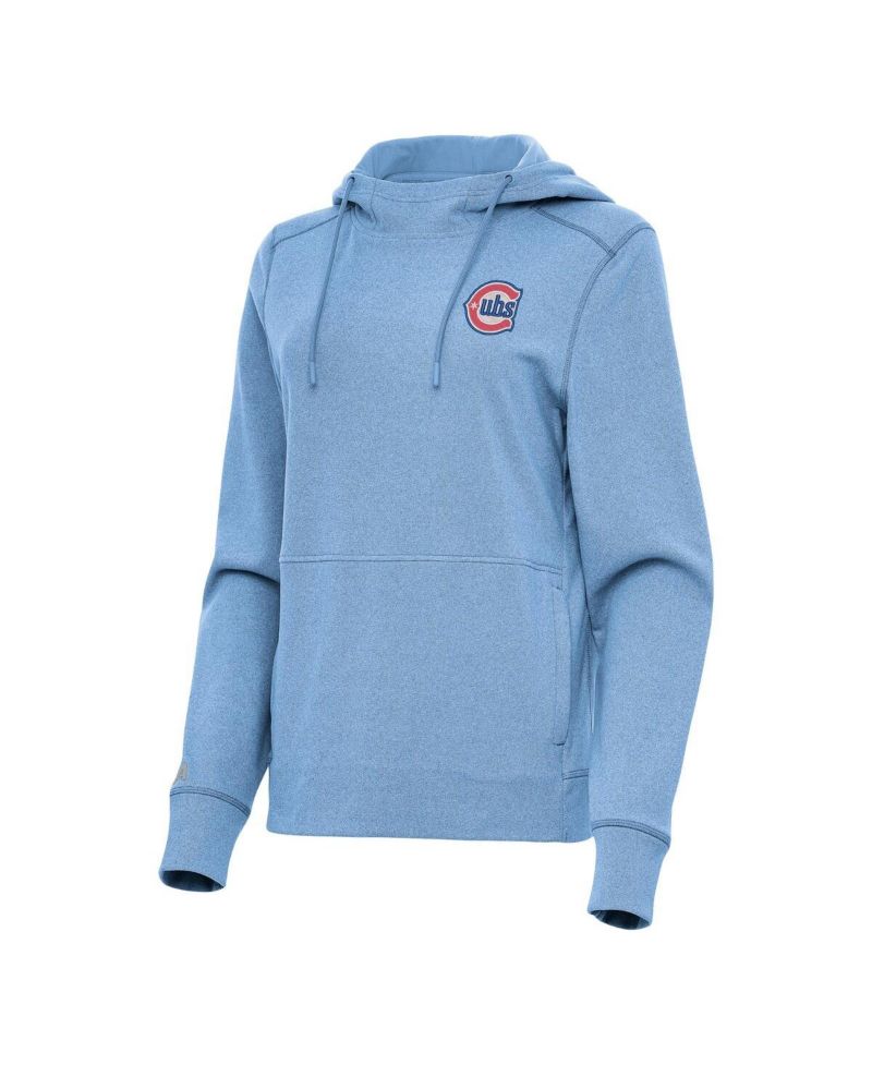 Women's Heather Powder Blue Chicago Cubs Alternate Logo Justice Pullover Hoodie