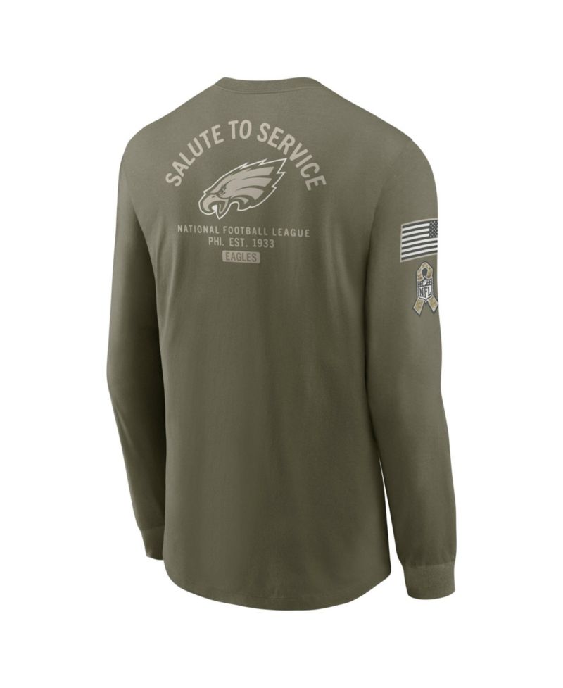 Men's Olive Detroit Lions 2025 Salute to Service Sideline Long Sleeve T-Shirt