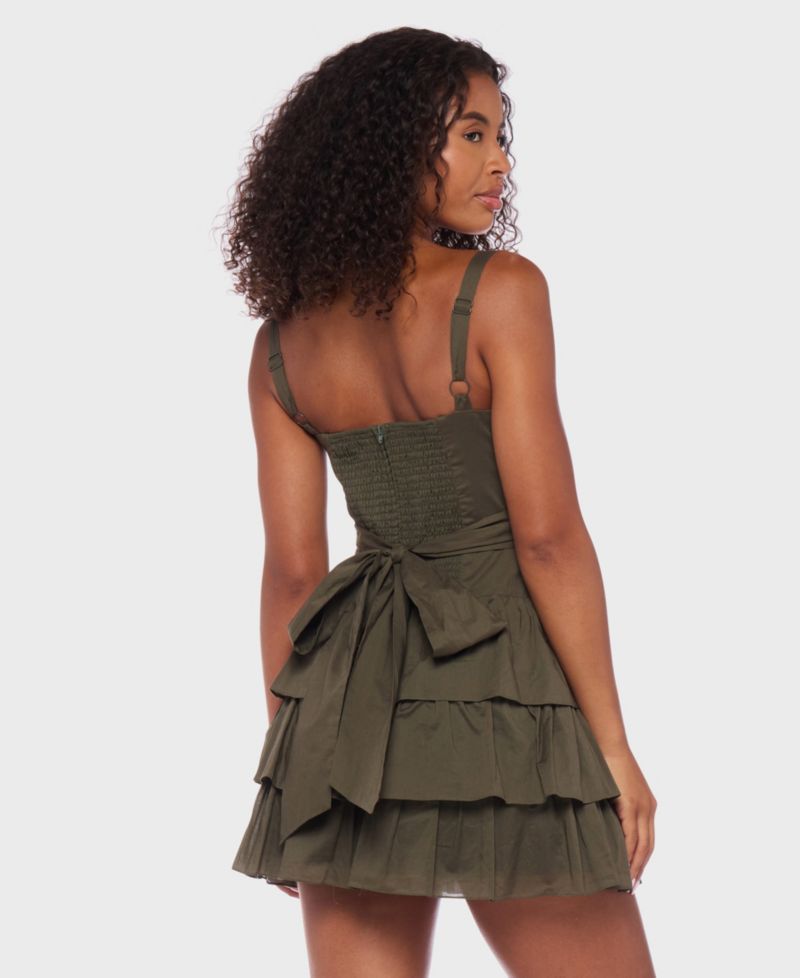 Juniors' Cotton Voile Tiered Fit & Flare Dress