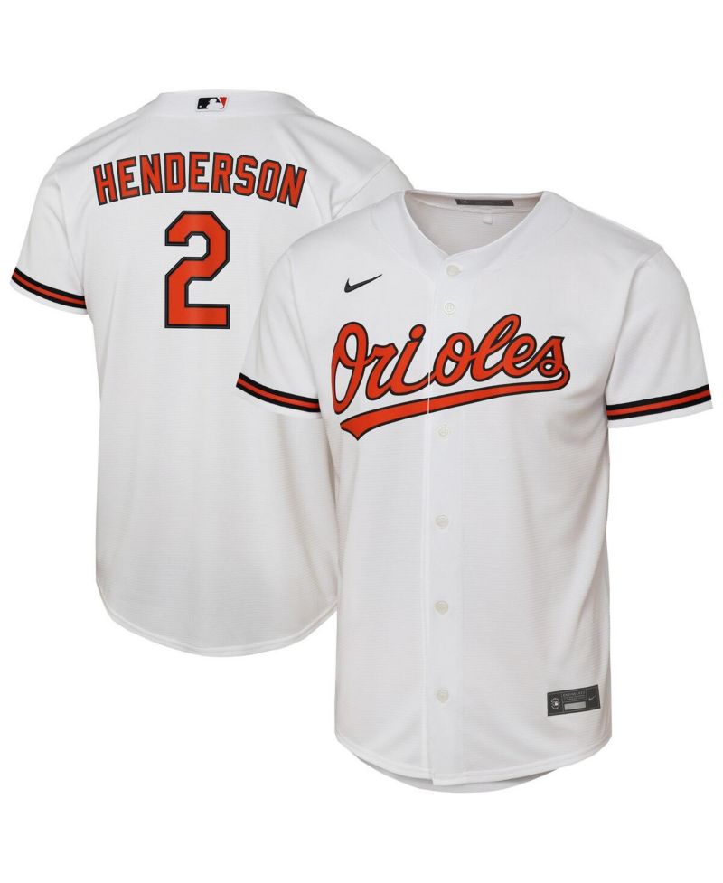 Big Boys and Girls Gunnar Henderson White Baltimore Orioles Home Replica Player Jersey