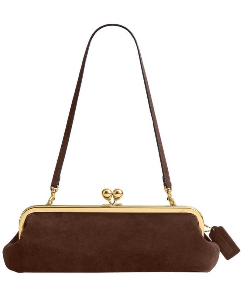 Kisslock Small Suede Frame Bag 30