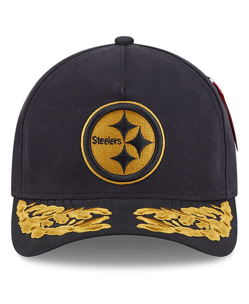 Men's Black Pittsburgh Steelers A-Frame 9FORTY Adjustable Hat