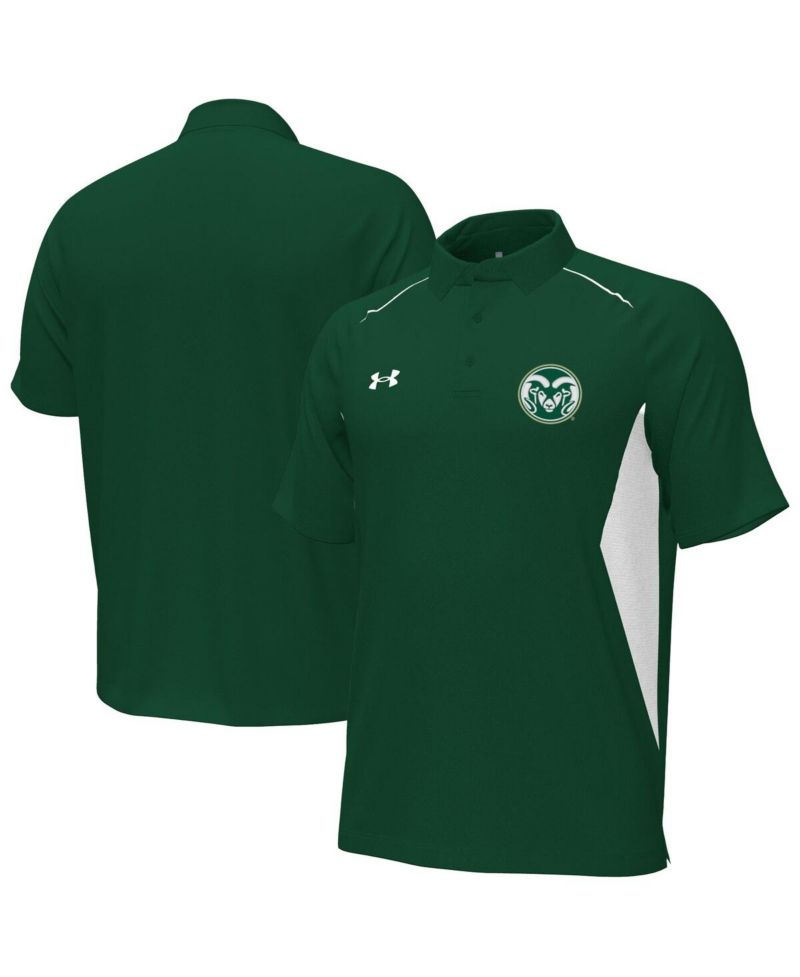 Men's Green Colorado State Rams Sideline Title Performance Polo Shirt