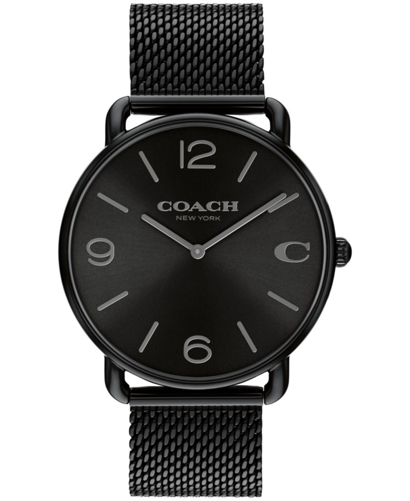 Unisex Elliot Black Stainless Steel Mesh Bracelet Watch 41mm