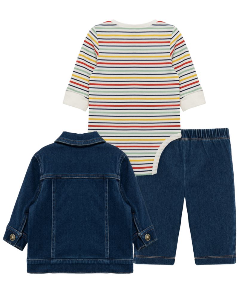 Baby Boys' Construction Crewneck Bodysuit, Jacket and Pants, 3-Piece Set