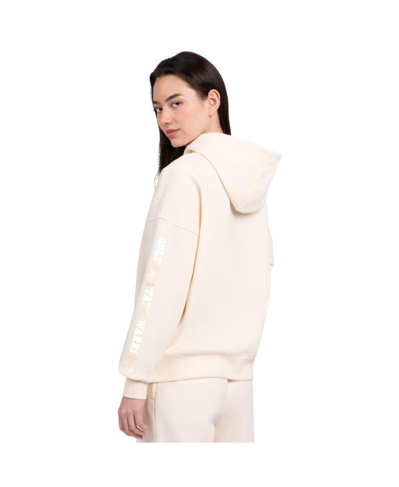 Women's Cream Golden State Warriors Pastel Relaxed Hoodie
