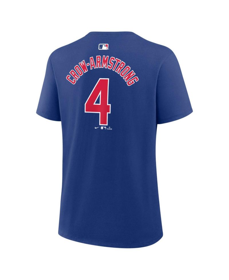 Women's Pete Crow-Armstrong Royal Chicago Cubs Name and Number T-Shirt