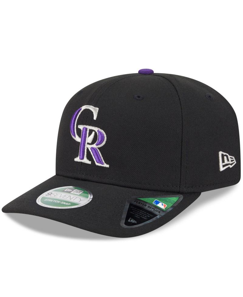 Men's Black Colorado Rockies Player Replica 9SEVENTY Adjustable Hat