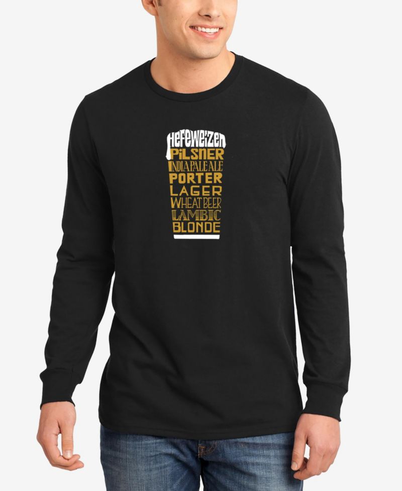 Men's Styles of Beer Word Art Long Sleeves T-shirt