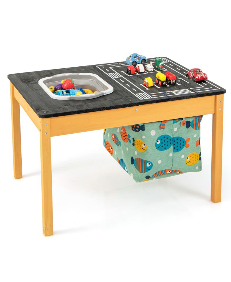 3-in-1 Kids Sand Water Activity Table with Foldable Storage Bin