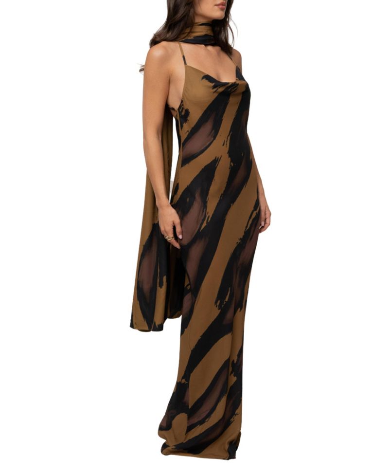 Women's Dusk Infinite Journey Maxi Dress, Open-Back, Cowl-Neck